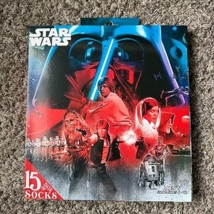 Star Wars 15 Days of Socks Mens 6-12 Advent Calendar (4 pairs Crew, 11 Low Cut)